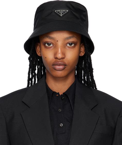 prada re nylon bucket hat price|Prada bucket hat black.